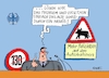 Cartoon: Tempolimit (small) by RABE tagged tempolimit,autobahnen,verkehrsminister,scheuer,polizei,verkehrsschilder,rabe,ralf,böhme,cartoon,karikatur,pressezeichnung,farbcartoon,tagescartoon,bulle,polizist,schnellstraßen,verkehrskontrollen,sicherheit