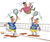 Cartoon: Tennismatch (small) by RABE tagged eu,brüssel,flüchtlinge,flüchtlingskrise,flüchtlingslager,grenze,syrien,afghanistan,polen,tschechin,ungarn,deutschland,flüchtlingskontingent,quotenregelung,umverteilung,innenminister,aussetzen,rabe,ralf,böhme,cartoon,karikatur,pressezeichnung,farbcartoon,tagescartoon,tennis,tennismatch,tennisspiele,quotte,pro,no,tennisball,tennisplatz,tennisschläger,regelung,spielball,uneinigkeit