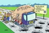 Cartoon: Thüringer Straßen (small) by RABE tagged thüringen,eu,brüssel,millionen,euro,straße,allee,straßenbau,schlaglöcher,fördermittel,rückzahlung,wirtschaftsministerium,tiefensee,rabe,ralf,böhme,cartoon,karikatur,pressezeichnung,farbcartoon,tagescartoon,landesregierunghaushalt,landeshaushalt,straßenaus