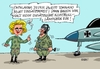 Cartoon: Tornadodebakel (small) by RABE tagged tornado,kampfjet,syrien,is,antiterroreinsatz,bundeswehr,soldaten,verteidigungsministerin,von,der,leyen,rabe,ralf,böhme,cartoon,karikatur,pressezeichnung,farbcartoon,tagescartoon,jagdflieger,flüchtlinge