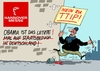 Cartoon: TTIP (small) by RABE tagged hannover,hannovermesse,staatsbesuch,obama,usa,merkel,kanzlerin,ttip,protest,rabe,ralf,böhme,cartoon,karikatur,pressezeichnung,farbcartoon,tagescartoon,handelsabkommen,mauer,transparent,protets