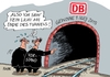 Cartoon: Tunnelblick (small) by RABE tagged deutsche,bahn,ag,grube,weselski,bahnvorstandgewinn,halbjahr,bilanz,einbuße,licht,streik,wetter,verspätung,rabe,ralf,böhme,cartoon,karikatur,pressezeichnung,farbcartoon,tagescartoon,gleis,bahnschienen,vorstandsmitglied