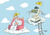 Cartoon: Übergeordnet (small) by RABE tagged chatgpt,intelligenz,roboter,ki,volker,wissing,fdp,rabe,ralf,böhme,cartoon,karikatur,pressezeichnung,farbcartoon,tagescartoon,gott,wolken,himmel,auge