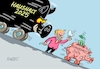 Cartoon: Überrollgefahr (small) by RABE tagged ampelregierung,scholz,spd,grüne,fdp,lindner,kinder,kindergrundsicherung,rabe,ralf,böhme,cartoon,karikatur,pressezeichnung,farbcartoon,tagescartoon,hausmeister,ohren,zähne,bundeshaushalt,haushalt,haushaltsbeschluss,schuldenbremse,sparschwein,risse,pflaster,riesenschwein,abfahrt