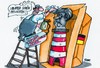 Cartoon: Umfrage (small) by RABE tagged umfrage,bbc,positiv,einfluss,international,merkel,deutschland,kanzlerin,cdu,leuchtturm,büste,rabe,ralf,böhme,cartoon,karikatur,pressezeichnung,farbcartoon,menschen,welt,sichtweise,plazierung,platz,industrieland,politur,wachs,glänzer,wischtuch,leiter,leuch