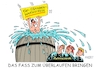 Cartoon: Unfassbares (small) by RABE tagged gewerkschaften,tarife,tarifverhandlungen,streik,gew,verdi,rabe,ralf,böhme,cartoon,karikatur,pressezeichnung,farbcartoon,tagescartoon,schleifstein,messer,gewerkschaftsmitglieder,bahn,db,evg,warnstreik,bahnstreik,bahnreisende,bahnkunden,fass,wasser,pool,springer,turmspringer