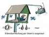 Cartoon: Videoüberwachung (small) by RABE tagged video,videoüberwachung,bundeskabinett,beschluß,kriminelle,bahnhöfe,plätze,innenstädte,rabe,ralf,böhme,cartoon,karikatur,pressezeihnung,farbcartoon,tagescartoon,vogelhaus,fütterhaus,vögel,vogelfutter,kamera