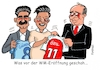 Cartoon: Vorm WM Anpfiff (small) by RABE tagged özil,gündogan,erdogan,wahlkampf,wahlhilfe,fußballtrikot,trikottausch,rabe,ralf,böhme,cartoon,karikatur,pressezeichnung,farbcartoon,tagescartoon,schmutz,schmutzflecke,wm,russland,kader,aufstellung,fußball,moskau,putin,kremlchef,eröffnung,weltmeisterschaft,löw