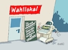 Cartoon: Wahlhelfer (small) by RABE tagged faeser,innenministerin,hessen,landtagswahl,rabe,ralf,böhme,cartoon,karikatur,pressezeichnung,farbcartoon,tagescartoon,wahlkampf,schlauchboot,umfragetief,söder,aiwanger,csu,bayern,ki,chatgpt,it,roboter,kreuz,wahllokal,stimmzettel