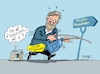 Cartoon: Walk like a Man (small) by RABE tagged gas,gassparen,gasnotstand,gasgeben,sanktionen,gasspeicher,gasheizung,rabe,ralf,böhme,cartoon,karikatur,pressezeichnung,farbcartoon,tagescartoon,robert,habeck,putin,ukrainekrieg,wumms,doppelwumms,öl,ölraffinerie,schwedt,pck,kanister,benzinkanister,wünschelrute,wünschelrutengänger,walking,kofferradio,transistorradio,polen,kasachstan