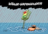 Cartoon: Wasserstandsmeldung (small) by RABE tagged olaf,scholz,bundeskanzler,ankündigung,zeitenwende,ergebnisse,opposition,union,rabe,ralf,böhme,cartoon,karikatur,pressezeichnung,farbcartoon,tagescartoon,kluft,spalt,brücke,ampel,ampelregierung,abgrund,wähler,umfragewerte,abstrafung,afd,wählergunst,politbarometer,regen,wolkenbruch,sintflut,überschwemmung,untergang