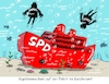 Cartoon: Wracktaucher (small) by RABE tagged kanzlerkandidat,schulz,gabriel,scholz,bundestagswahl,hannelore,kraft,spd,sozialdemokraten,rabe,ralf,böhme,cartoon,karikatur,pressezeichnung,farbcartoon,tagescartoon,eu,rücktritt,wahlkampf,wähler,meer,see,unetrwasser,schiffswrack,wrack,taucher