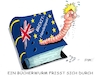 Cartoon: Wurmstichig (small) by RABE tagged brexit,boris,johnson,england,irland,schottland,großbritannien,rabe,ralf,böhme,cartoon,karikatur,presezeichnung,farbcartoon,tagescartoon,eu,brüssel,austritt,forderungen,australien,beutel,känguru,corona,impfstoff,handelsabkommen,vertrag,wurm,bücherwurm,buch,wälzer,deal