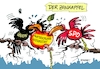 Cartoon: Zankapfel (small) by RABE tagged olaf,scholz,finanzminister,bundeswehr,wehretat,hausalt,haushaltsüberschuß,rabe,ralf,böhme,cartoon,karikatur,pressezeichnung,farbcartoon,tagescartoon,verteidigungsministerin,von,der,leyen,aufrüstung,ausrüstung,nato,usa,trump,apfel,zank,zankapfel,spd,union,krähen