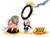 Cartoon: Zirkus Scholzosini (small) by RABE tagged nahles,spd,sozialdemokraten,groko,umfragetief,scholz,rabe,ralf,böhme,cartoon,karikatur,pressezeichnung,farbcartoon,tagescartoon,ruine,koalition,koalitionsvetrag,olaf,finanzminister,zirkus,manege,eckdaten,haushalt,haushaltentwurf,sparschwein,löwe,etat,entwicklungsminister,null,schulden,schuldenfrei