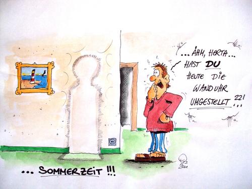 Cartoon: Uhrumstellung (medium) by erix tagged uhr