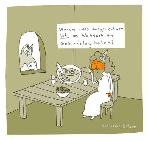 Cartoon: Geburtstagskind (medium) by Schilling  Blum tagged jesus,weihnachten,geburtstag