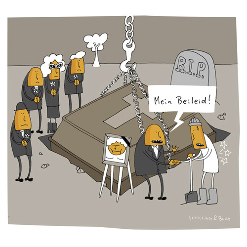 Cartoon: Schwere Last (medium) by Schilling  Blum tagged schwer,sarg,beerdigung,trauer,witwer,grab,friedhof