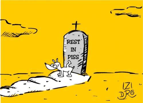 Cartoon: R.I.P (medium) by izidro tagged dog