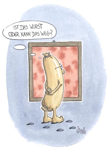 Cartoon: Kennerwurst (medium) by mele tagged kenner,wurst,kunst,wunst