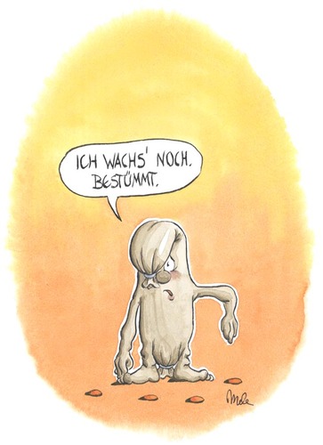 Cartoon: Pelle zu groß? (medium) by mele tagged wurst,pelle,wachsen
