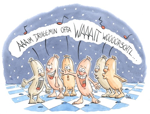 Cartoon: Schöner die Würste nie klingen (medium) by mele tagged schnee,weihnachten,wurst