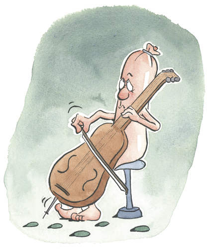 Cartoon: Streichwurst (medium) by mele tagged tofu,wurst,streichen,tofu,streichen,wurst,essen,fleisch,musik