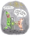 Cartoon: Die Wurst im Film (small) by mele tagged green,lantern,grüne,leuchte,wurst,laterne