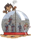 Cartoon: Er will raus?!? (small) by mele tagged papst,rücktritt,schneekugel