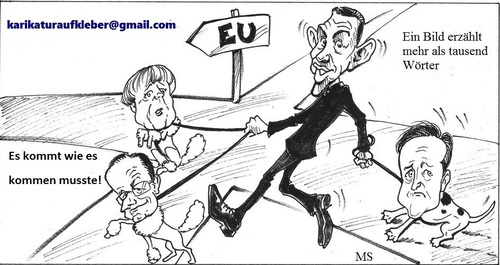 Cartoon: Es kam wie es kommen musste (medium) by MDS tagged obama,merkel,es
