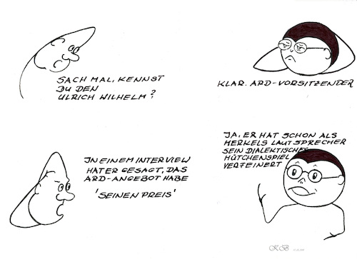 Cartoon: Erhöhung des Rundfunkbeitrags (medium) by menschenskindergarten tagged ulrich,ard,rundfunkgebühren