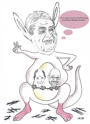 Cartoon: K-Frage (medium) by menschenskindergarten tagged gabriel,scholz,schulz,kanzlerkandidat,spd,bundestagswahl