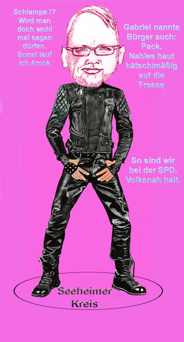 Cartoon: Kahrs der Seeheimer (medium) by menschenskindergarten tagged spd,kahrs,nahles,gabriel,amok,seeheimer