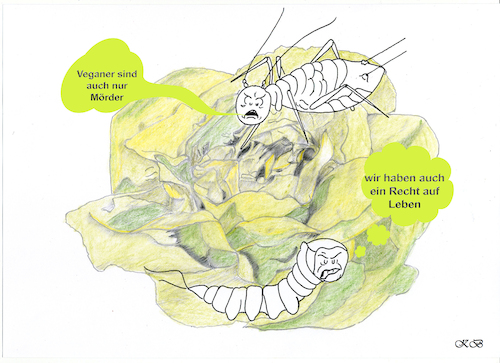 Cartoon: Opfer der Veganer (medium) by menschenskindergarten tagged watson,veganer,kollateralschäden,zeitgeist