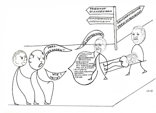 Cartoon: Segensreiche Pflegeversicherung (medium) by menschenskindergarten tagged sterbehilfe,pflegeversicherung,seniorenresidenzen,altersheime