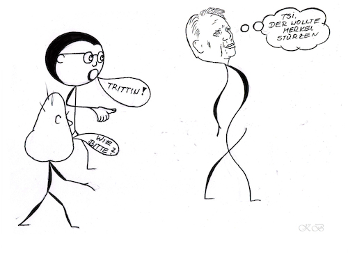 Cartoon: Trittin - tritt ihn nicht (medium) by menschenskindergarten tagged jamaika,grüne,fdp,spd,cdu,csu,trittin,lindner
