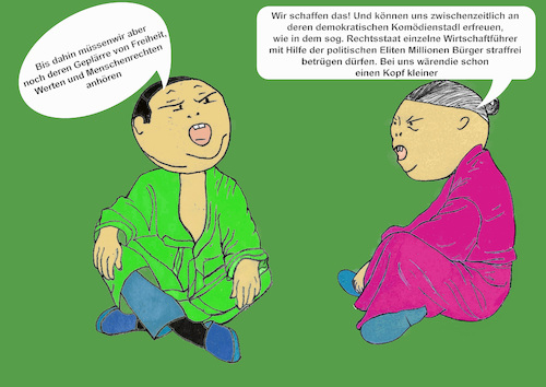 Cartoon: EU-2040 Chinas Schrebergarten (medium) by menschenskindergarten tagged eu,germany,china