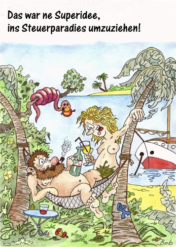 Cartoon: Steuerparadies (medium) by Bobcz tagged steuer,wirtschaft