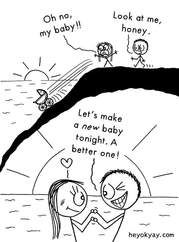 Cartoon: Better baby (medium) by heyokyay tagged baby,accident,sunset,romance,couple,heyokyay