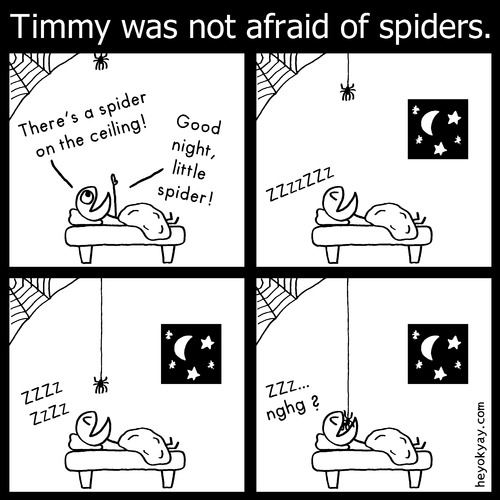 Cartoon: Spider (medium) by heyokyay tagged spider,spiders,goodnight,sleeping,disgusting,afraid,scared,funny,heyokyay