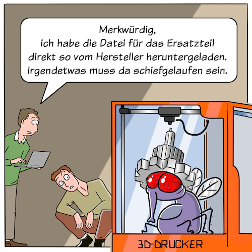 Cartoon: 3D-Drucker (medium) by Cloud Science tagged 3ddruck,drucker,fliege,tech,technologie,disruption,digital,digitalisierung,daten,transport,logistik,beamer,beamen,it,zukunft,innovation,trend,ersatzteil,drucken,herstellung,produktionsverfahren,produktion,industtrie40,industrie,wirtschaft,cartoon,illustration,moeller,datei,hersteller,3ddruck,drucker,fliege,tech,technologie,disruption,digital,digitalisierung,daten,transport,logistik,beamer,beamen,it,zukunft,innovation,trend,ersatzteil,drucken,herstellung,produktionsverfahren,produktion,industtrie40,industrie,wirtschaft,cartoon,illustration,moeller,datei,hersteller