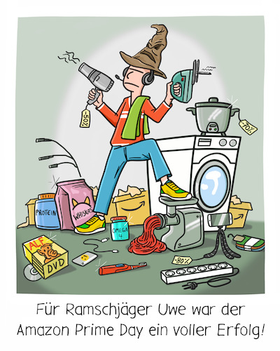 Cartoon: Amazon Prime Day (medium) by Cloud Science tagged amazon,prime,day,online,shopping,event,handel,bestellung,schnäppchen,angebote,artikel,ramsch,logistik,bestellen,internet,digitalisierung,ecommerce,amazon,prime,day,online,shopping,event,handel,bestellung,schnäppchen,angebote,artikel,ramsch,logistik,bestellen,internet,digitalisierung,ecommerce