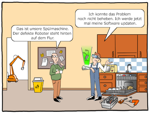 Cartoon: AR in der Industrie 4.0 (medium) by Cloud Science tagged augmented,reality,virtual,virtuelle,realitaet,industrie,40,produktion,wirtschaft,technik,technologie,reparatur,wartung,defekt,reparieren,mechaniker,iot,internet,der,dinge,digitalisierung,digital,assistent,roboter,programm,robotik,daten,sensoren,datenbrille,holografisch,holo,menue,arbeit,augmented,reality,virtual,virtuelle,realitaet,industrie,40,produktion,wirtschaft,technik,technologie,reparatur,wartung,defekt,reparieren,mechaniker,iot,internet,der,dinge,digitalisierung,digital,assistent,roboter,programm,robotik,daten,sensoren,datenbrille,holografisch,holo,menue,arbeit