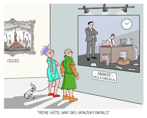 Cartoon: Arbeit (medium) by Cloud Science tagged arbeitswelt,zukunft,business,wandel,change,büro,chef,management,führung,office,museum,veränderung,home,digitalisierung,digital,corona,covid,pandemie,arbeitswelt,zukunft,business,wandel,change,büro,chef,management,führung,office,museum,veränderung,home,digitalisierung,digital,corona,covid,pandemie