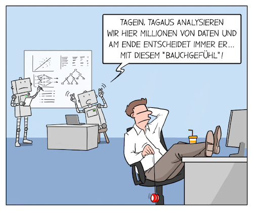 Cartoon: Bauchgefühl (medium) by Cloud Science tagged ki,künstliche,intelligenz,entscheidung,big,data,analyse,maschinelles,lernen,roboter,digitalisierung,intuition,daten,mensch,gefühl,ki,künstliche,intelligenz,entscheidung,big,data,analyse,maschinelles,lernen,roboter,digitalisierung,intuition,daten,mensch,gefühl