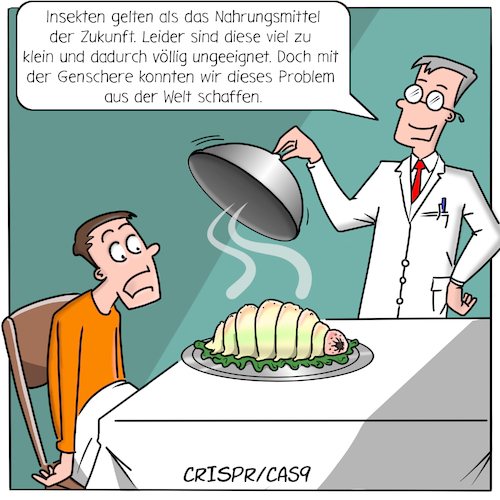 Cartoon: CRISPR Cas9 (medium) by Cloud Science tagged crisprcas9,crispr,cas9,genom,edition,bio,hacking,genetik,genmanipulation,kuenstlich,insekt,welthunger,nahrung,gene,erbgut,optimierung,zukunft,digitalisierung,technologie,disruption,biologie,dna,genschere,innovation,revolution,gesundheit,umwelt,leben,crisprcas9,crispr,cas9,genom,edition,bio,hacking,genetik,genmanipulation,kuenstlich,insekt,welthunger,nahrung,gene,erbgut,optimierung,zukunft,digitalisierung,technologie,disruption,biologie,dna,genschere,innovation,revolution,gesundheit,umwelt,leben