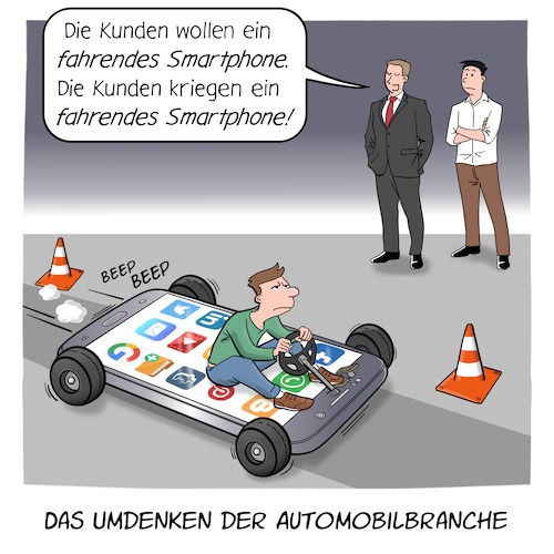 Cartoon: Das fahrende Smartphone (medium) by Cloud Science tagged auto,automobil,automobilbranche,automobilindustrie,smartphone,mobilität,mobility,elektro,elektroauto,massenentlassungen,stellenabbau,wandel,umdenken,umschwung,arbeitslosigkeit,innovation,zukunft,digitalisierung,digital,it,tech,technik,technologie,vernetzung,daten,audi,vw,daimler,autonomes,fahren,connected,car,auto,automobil,automobilbranche,automobilindustrie,smartphone,mobilität,mobility,elektro,elektroauto,massenentlassungen,stellenabbau,wandel,umdenken,umschwung,arbeitslosigkeit,innovation,zukunft,digitalisierung,digital,it,tech,technik,technologie,vernetzung,daten,audi,vw,daimler,autonomes,fahren,connected,car