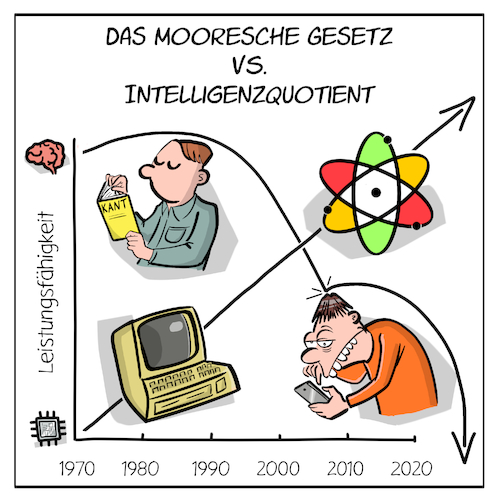 Cartoon: Das mooresche Gesetz (medium) by Cloud Science tagged moores,law,mooresche,gesetz,gordon,moore,intel,iq,intelligenzquotient,digital,digitalisierung,entwicklung,intelligenz,computer,speicher,rechenstaerorke,cpu,leistung,leistungsfaehigkeit,prozessor,prognose,zusammenhang,transistor,diagramm,korrelation,nerd,tech,technik,technologie,it,zukunft,dumm,smartphone,smombie,bloed,verbloedung,moores,law,mooresche,gesetz,gordon,moore,intel,iq,intelligenzquotient,digital,digitalisierung,entwicklung,intelligenz,computer,speicher,rechenstaerorke,cpu,leistung,leistungsfaehigkeit,prozessor,prognose,zusammenhang,transistor,diagramm,korrelation,nerd,tech,technik,technologie,it,zukunft,dumm,smartphone,smombie,bloed,verbloedung