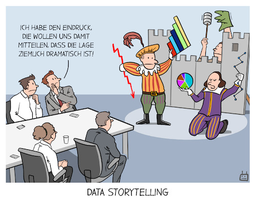 Cartoon: Data Storytelling (medium) by Cloud Science tagged data,storytelling,daten,visualisierung,datenanalyse,tech,auswertung,unternhemen,wirtschaft,datenvisualisierung,it,datenmanagement,meeting,data,storytelling,daten,visualisierung,datenanalyse,tech,auswertung,unternhemen,wirtschaft,datenvisualisierung,it,datenmanagement,meeting