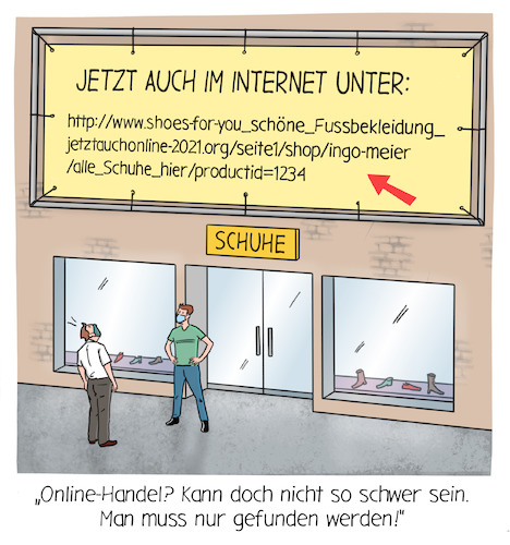 Cartoon: Endlich Online (medium) by Cloud Science tagged ecommerce,internethandel,wettbewerb,digitalisierung,digital,online,seo,internet,lockdown,stationärer,handel,einzelhandel,url,corona,coronavirus,pandemie,verkaufen,onlineshop,ecommerce,internethandel,wettbewerb,digitalisierung,digital,online,seo,internet,lockdown,stationärer,handel,einzelhandel,url,corona,coronavirus,pandemie,verkaufen,onlineshop